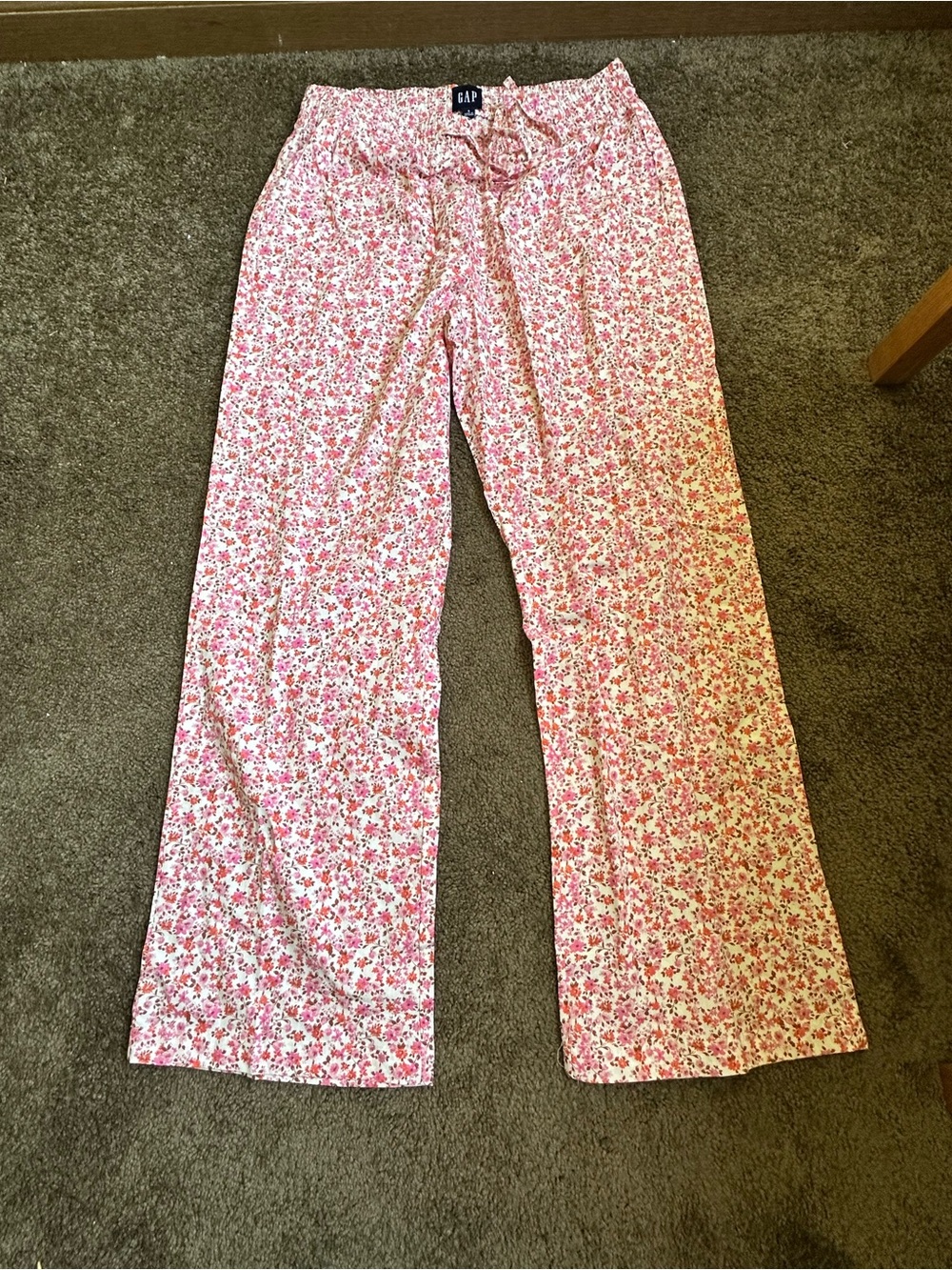 GAP Pink Floral Wide-Leg Lounge Pants